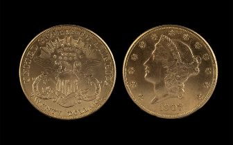 United States of America 20 Dollars Liberty Head Gold Coin, date 1907, weight 33.34g, EF condition -