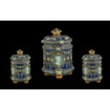 Minton 19th Century Hand Painted Sir Walter Raleigh Tobacco Lidded Jar. c.1860's. Excellent Colours,