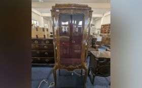 Early to Mid 20th Century French Vitrine/Display Cabinet, of shaped form, bowed glass front, sides