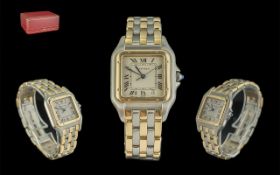 Cartier Tank Francaise Swiss Made 18ct Gold and Steel Quartz Ladies Midi Size Wrist Watch with