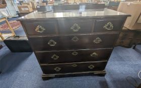 19th Century Mahogany Chest of Drawers, three short over three graduating drawers, bracket feet,