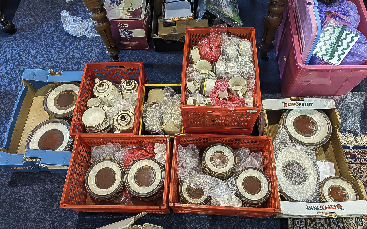 Large Quantity of Assorted Denby Tableware, 'Potters Wheel' Pattern, complete collection of plates - Image 2 of 2