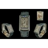 Cartier Tank Basculante Mecanique 2390 Gents Stainless Steel - 21 Jewels Manual Wind Wrist Watch,