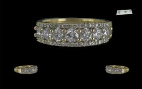 Certificated 9ct Yellow Gold Ring Set wi