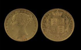 Queen Victoria 22ct Gold Young Head - Sh