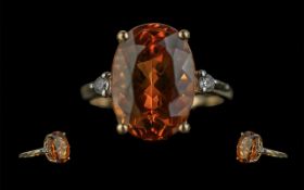 Ladies Excellent 10ct Gold Orange Topaz