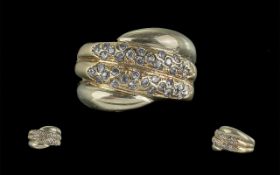 9ct Gold Pleasing Diamond Set Snake Ring