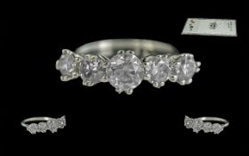 Certificated 18ct White Gold Ring set wi