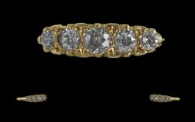 Ladies 18ct Gold Pleasing Quality 5 Stone Diamond Set Ring. Full Hallmark for Birmingham to Interior