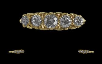 Ladies 18ct Gold Pleasing Quality 5 Stone Diamond Set Ring. Full Hallmark for Birmingham to Interior