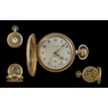 The Angus - 10ct Gold Filled 15 Jewels Demi-Hunter Key-less Pocket Watch, Guaranteed to be of Two