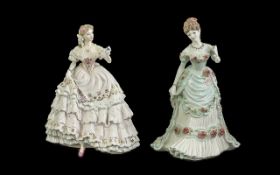 Royal Worcester Pair Of Ltd Edition Handpainted Porcelain Figures (2) - (1) 'Royal Anniversary -