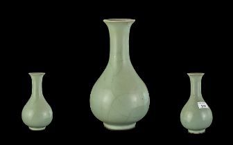 Oriental Celadon Glaze Vase, unmarked, as found. Height 7.5''.