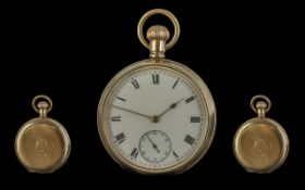 American Watch Co Waltham Traveller Gold Filled Open Faced Pocket Watch, Guaranteed to be of Two