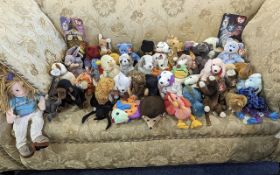 Large Collection of TY Beanie Babies, all assorted designs including assorted figures, teddies,