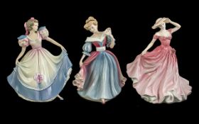 A Fine Trio of Hand Painted Royal Doulton Exclusive Ltd Edition Porcelain Figures ( 3 ) In Total.