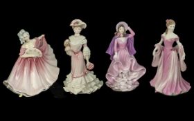 Four Porcelain Figures, Royal Doulton Elaine, Coalport Georgina, Royal Worcester Grace, and Coalport