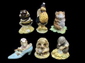 Six Beswick Beatrix Potter Collection Figures, comprising Sally Henny Penny, The Old Woman Who Lived