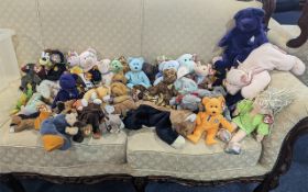 Large Collection of TY Beanie Babies, all assorted designs including assorted figures, teddies,