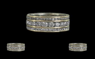 Ladies 18ct White Gold Stunning Diamond Set Full Eternity Ring marked 18ct 750 to shank. All of