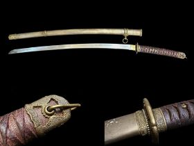 Japanese Samurai Sword, display purposes only, with scabbard, 40'' overall length.