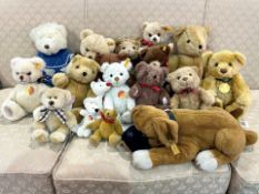 Collection of Quality Teddy Bears, including Steiff, comprising a 16'' Steiff Dog, Steiff