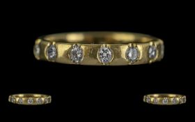 Ladies 18ct Gold Diamond Set Full Eternity Ring, Not Marked but Tests 750 - 18ct. The Well Matched