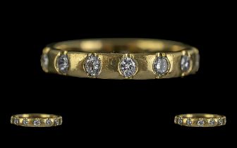 Ladies 18ct Gold Diamond Set Full Eternity Ring, Not Marked but Tests 750 - 18ct. The Well Matched