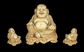 Large Chinese Buddha. Oriental Large Figure In Form of a Buddha. Approx 8 Inches.