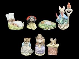 Six Royal Albert Beatrix Potter Figures, comprising Ribby & The Patty Pan, And This Pig Had None,