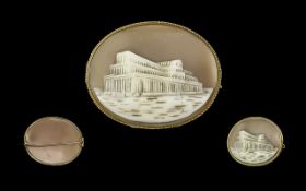 Mid 19th Century Pleasing Quality 12ct Gold Mounted Shell Cameo Brooch. Depicting Image of the