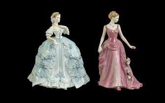 Royal Worcester Pair of Hand Painted Porcelain Ltd Edition Figures ( 2 ) Comprises 1/ The First