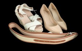L K Bennett of London - Two Pairs of Brand New Shoes, comprising a pair of nude court shoes size