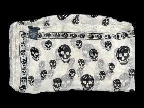 Alexander McQueen Silk Skull Design Scarf, made in Italy, measures 104cm x 120cm. Alexander