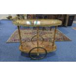 Italian Drinks Trolley, typical form, gloss finish, galleried top.