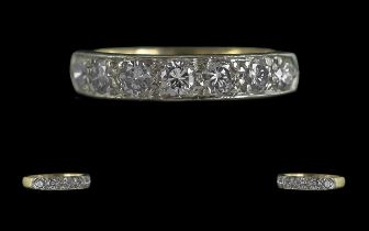 Ladies 18ct Gold Pleasing Quality 7 Stone Diamond Set Ring. Full Hallmark to Interior of Shank.