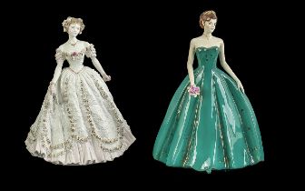 Royal Worcester Ltd Edition Pair of Hand Painted Porcelain Figures ( 2 ) Comprises 1/ Forever, CW