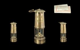 Vintage Brass Minors Oil Lamp, by E. Thomas & Williams Ltd, Cambrian No 9211. Height Approx 9.5