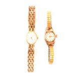 Accurist - two lady's 9 carat wristwatches.