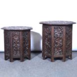 Two Indian carved hardwood stands