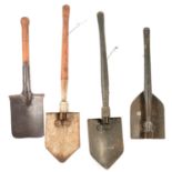 Nine sapper's shovels