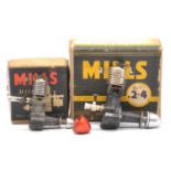 Mills diesel aero model aircraft engines, two including 1.3cc MkII; 2.4cc