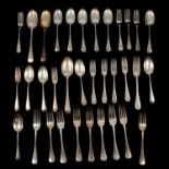 Late Victorian Old English silver cutlery by Elkington & Co Ltd.