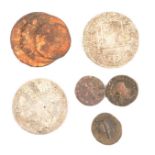 Charles II and later silver coins, Charles IIII 8 Reales, Roman coins and other coins.