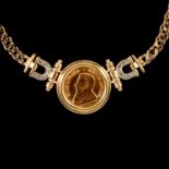A Gold 1/10th Krugerrand Coin necklace.