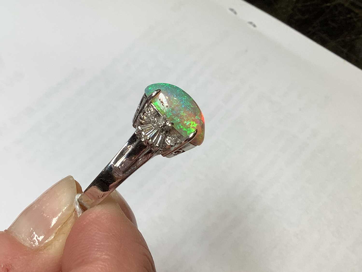 An opal and diamond dress ring. - Image 4 of 5