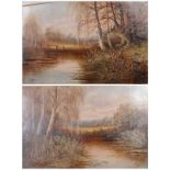 H Taylor, Woodland scenes, a pair