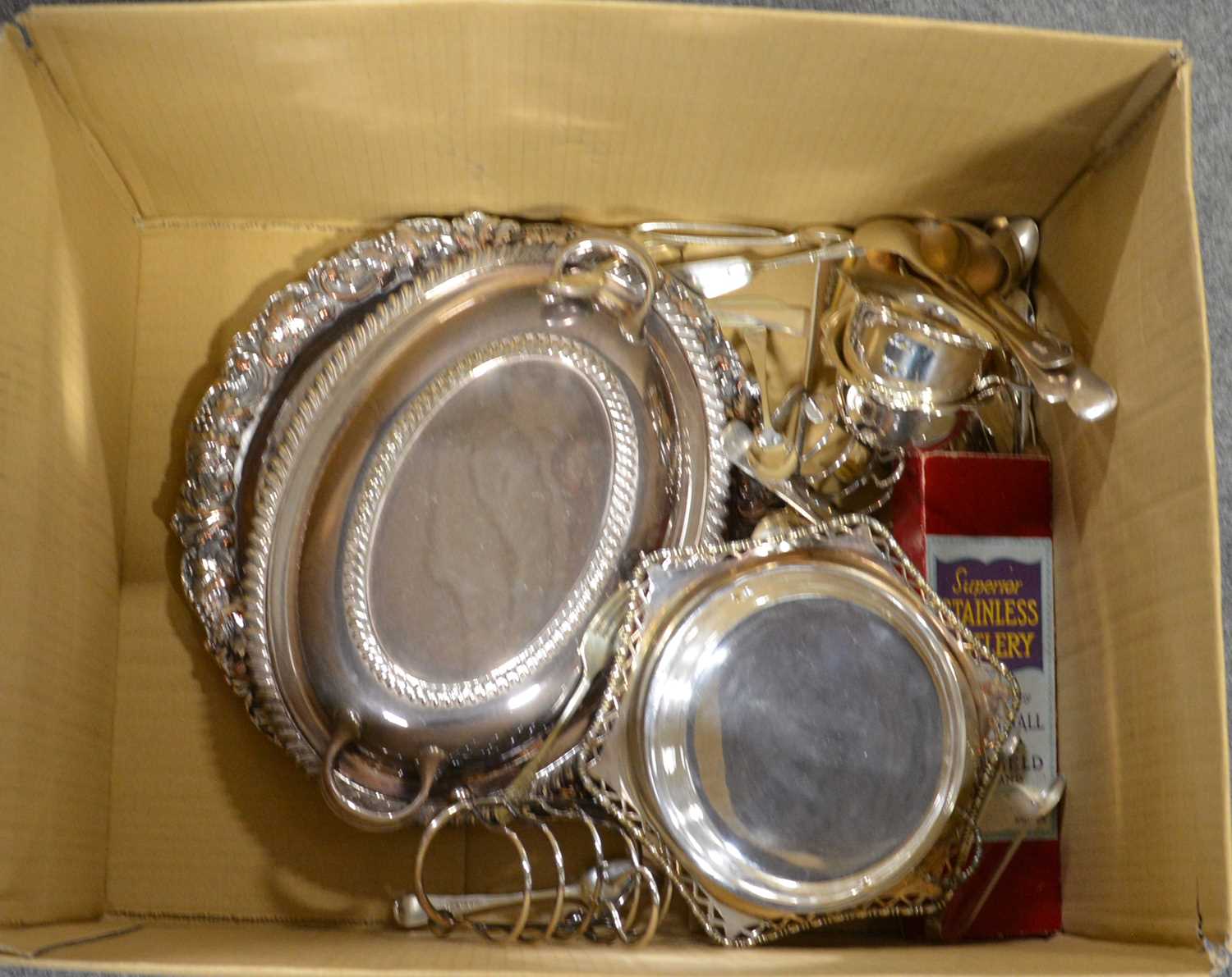 Silver-plated wares, one box including entrée dish etc - Image 2 of 2