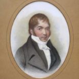 Porcelain portrait plaque of a gentleman.