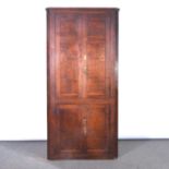 George III oak freestanding corner cupboard